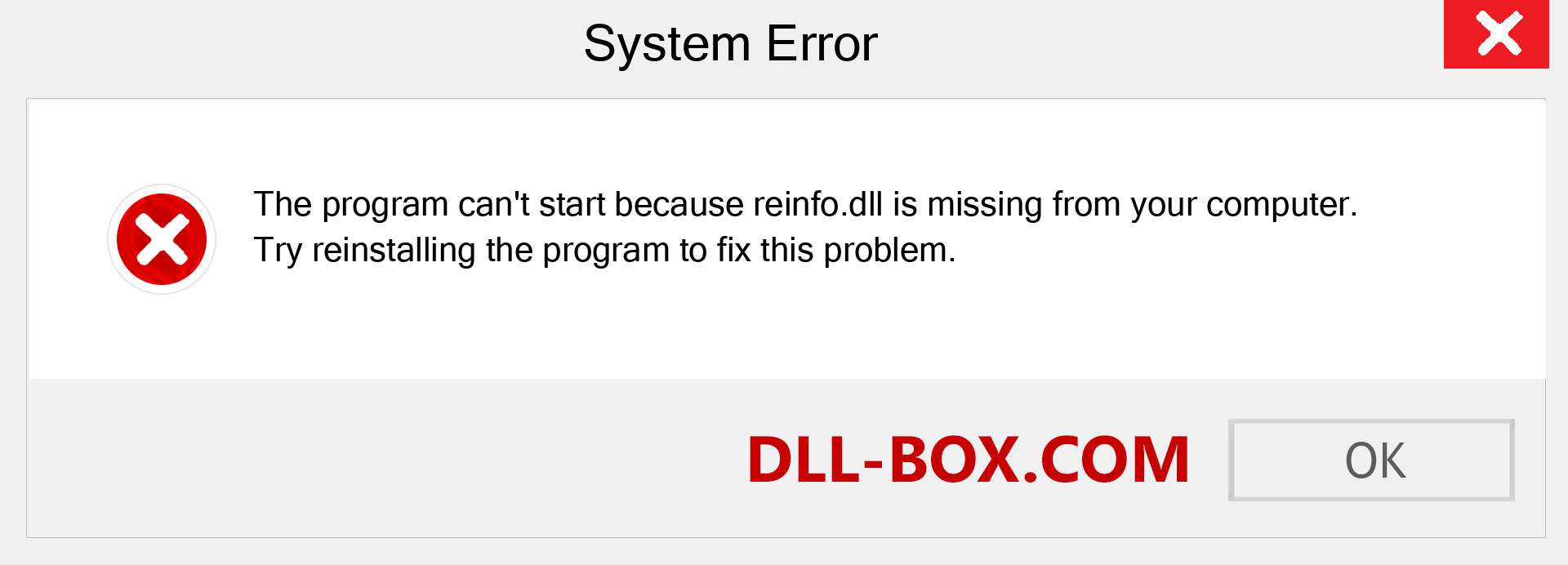 reinfo.dll file is missing?. Download for Windows 7, 8, 10 - Fix  reinfo dll Missing Error on Windows, photos, images